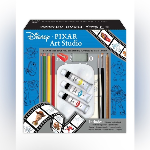 NEW Disney Pixar Art Studio Step by Step Book Paints by Disney Storybook Artists - Picture 1 of 7